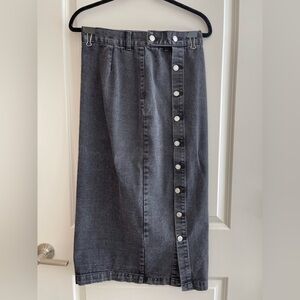 SHEIN Charcoal Button-Front Pencil Skirt